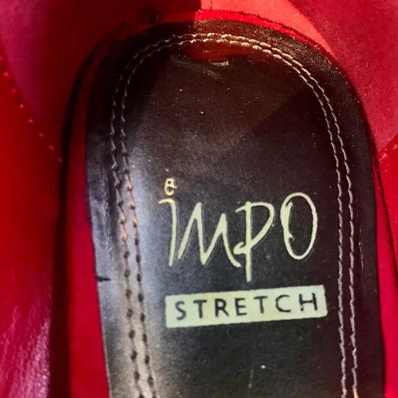 IMPO Stretch Red Suede Heels size 8 Pointed-Toe Mary Jane - Picture 3 of 14